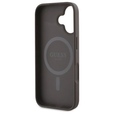 7. Guess Peony Script MagSafe Hülle für iPhone 16 – braun