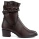 2. Damen-Ankle-Boots mit hohem Absatz und gerafftem Schaft, braun, Vinceza 58682