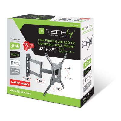 2. Techly ICA-PLB 136E TV-Halterung für 139,7 cm (55") Fernseher, Schwarz