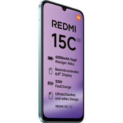 4. Xiaomi Redmi 15C 5G Dual-SIM-Smartphone, 4 GB RAM, 128 GB – Mintgrün