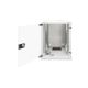 24. Wandmontierter Netzwerkschrank 10" 9U Rack 312x300, Glastür, grau, ungeteilt, montiert, 30 kg