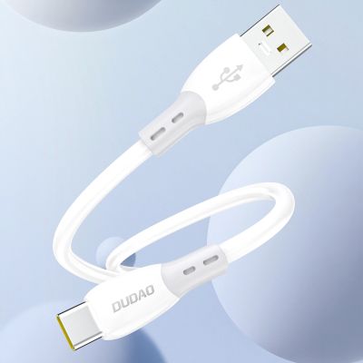 6. Dudao L25ST 5 A USB-A-auf-USB-C-Kabel mit weichem Silikongeflecht, 1 m – Weiß