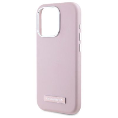 6. Karl Lagerfeld FW Metal Plate MagSafe Hülle für iPhone 15 Pro Max – Rosa