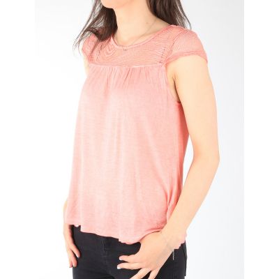 3. Wrangler Capsleeve Tee Koralle Pfirsich W W7337FDJX