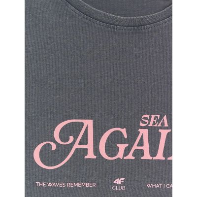 6. Damen-T-Shirt mit schmaler Passform und Aufdruck 4F 4FRAW26TTSHF4373-24S
