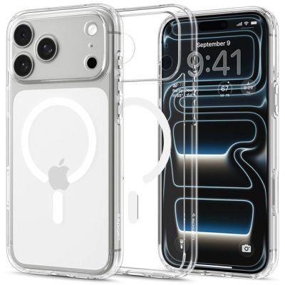 Spigen Ultra Hybrid MagSafe Hülle für iPhone 18 Pro Max / 17 Pro Max – Transparent und Weiß