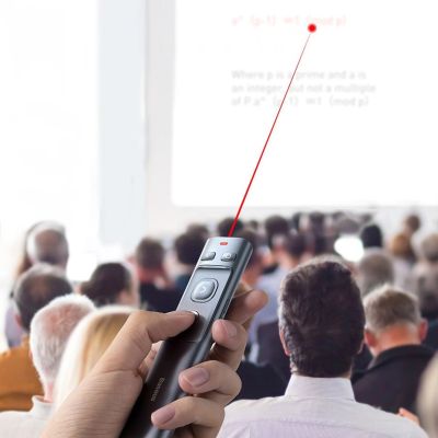 16. Baseus Orange Dot Kabelloser Präsentations-Laserpointer - Grau (mit Batterie)
