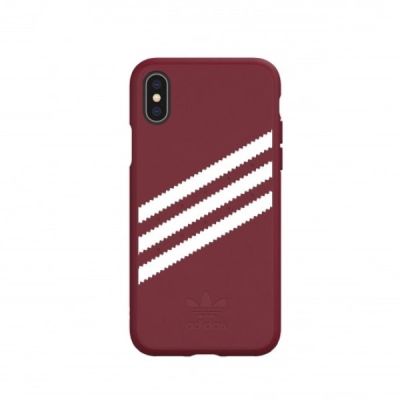 3. Adidas OR geformte PU-Wildleder-Hülle für iPhone X/XS, Burgunderrot