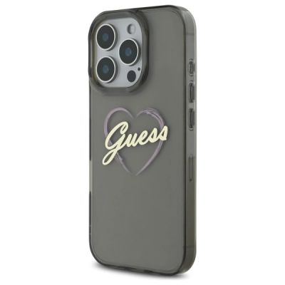 2. Guess IML Heart Hülle für iPhone 16 Pro – Schwarz