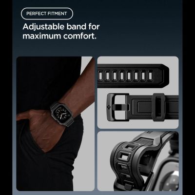 8. Spigen Rugged Armor Pro Schutzhülle und Armband für Apple Watch 46 mm – Mattschwarz