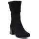Schwarze Damen-Stiefeletten mit kurzem Absatz aus Wildleder, Modell Jezzi ASA269-7