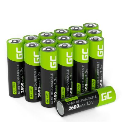 2. 16 wiederaufladbare AA-Batterien R6 2600mAh Ni-MH Green Cell