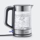 2. Severin Wasserkocher aus Glas und Stahl, 1,7 l, verdecktes Heizelement, Strix-Steuerung, Kabeleinführung, Wasserstandsanzeige, 2200 W, WK3420