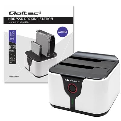 13. QOLTEC DOCKINGSTATION FÜR HDD-/SSD-LAUFWERKE 2.5" 3.5" | SATA III | USB 3.0 | SUPER SPEED 5GB/S | MIT OFFLINE-KLONFUNKTION