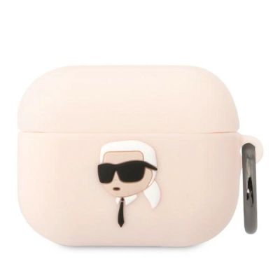 Karl Lagerfeld KLAPRUNIKP AirPods Pro Cover rosa/rosa Silikon Karl Head 3D