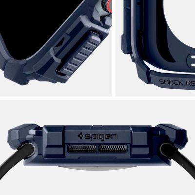 7. Spigen Rugged Armor Hülle für Apple Watch 10 46 mm – Marineblau