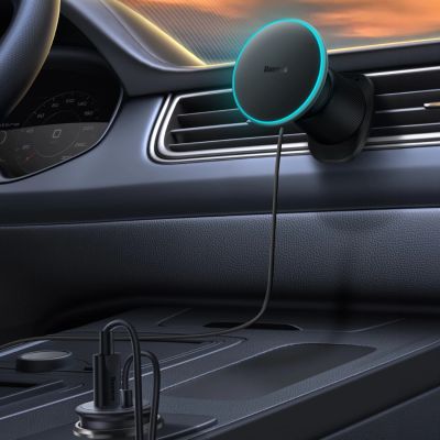 11. Baseus CW01 Autohalterung für iPhone mit 15-W-Induktionsladegerät für Lüftungsschlitze – Schwarz