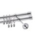 Doppelte Gardinenstange Ø 19 mm Chrom 200 cm LUNA mit Ringen KOWALSKI