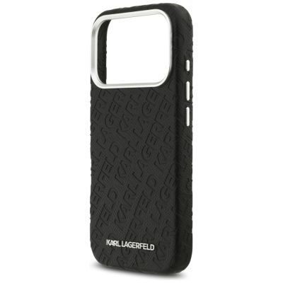6. Karl Lagerfeld FW Stamped Karl MagSafe Hülle für iPhone 17 Pro - Schwarz