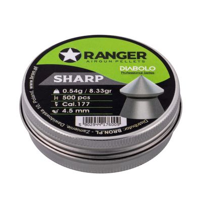 3. 4,5 mm RANGER Diabolo Professional Sharp Tip Shots 500 Stück 0,54 g