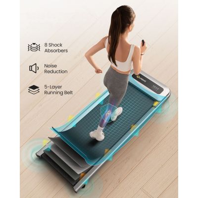 24. Urevo U1 Smart Walkingpad Laufband + TUCKANO Elektrisch verstellbarer Schreibtisch Schwarz/Walnuss