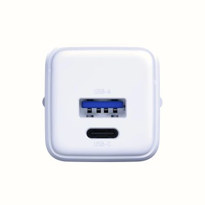 4. 3mk Hyper GaN Ladegerät 20W QC4+ PD PPS USB-C USB-A Wandladegerät - Weiß