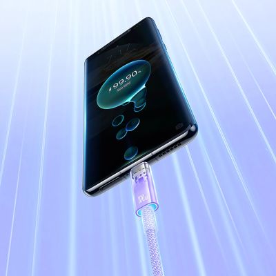 11. Baseus Explorer 100W USB-A-auf-USB-C-Kabel mit intelligentem Temperatursensor, 1 m – Lila