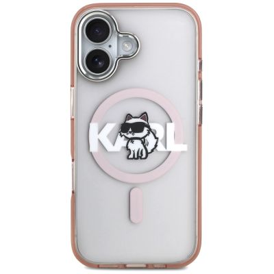 3. Karl Lagerfeld IML Choupette Sketch Logo MagSafe iPhone 17 Hülle - Pink