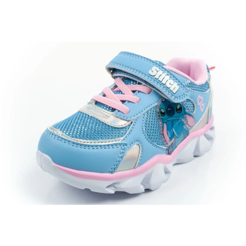 3. Leomil Kinder-Sportschuhe, Sneaker, Stitch Light mit Klettverschluss, blaue LED-Beleuchtung