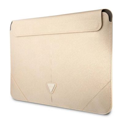 2. Guess Saffiano Triangle Logo-Hülle für einen 14-Zoll-Laptop – Beige