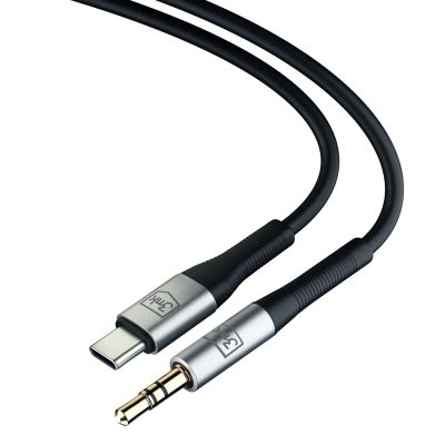 10. 3mk AUX-Miniklinkenkabel (3,5 mm) / USB-C-Kabel – silber