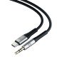 10. 3mk AUX-Miniklinkenkabel (3,5 mm) / USB-C-Kabel – silber