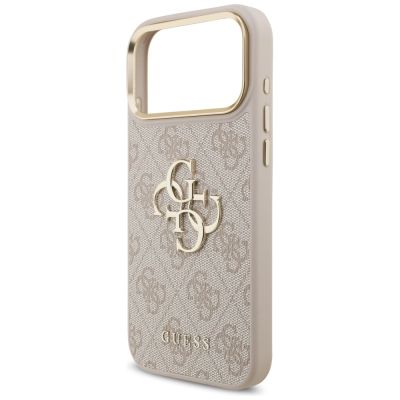 6. Guess 4G Big 4G Classic Logo Big Strap Metal Buttons Hülle für iPhone 17 Pro Max - Pink