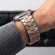 8. Tech-Protect Stainless Armband für Apple Watch 44 / 45 / 46 / 49 mm – silber-orange