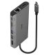 Lindy 43323 Dockingstation, kabelgebunden, USB 3.2 Gen 1 (3.1 Gen 1), Typ-C, Schwarz, Grau