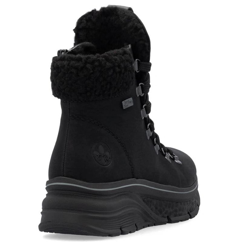 42. Wasserdichte, gefütterte Damen-Trekkingschuhe in Schwarz Rieker 48034-00