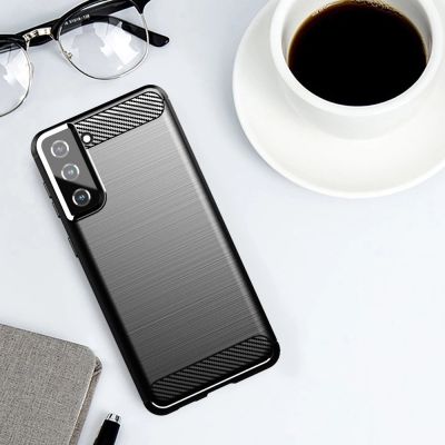 8. Carbon Case Flexibel Handyhülle TPU Schutzhülle für Samsung Galaxy S21+ 5G (S21 Plus 5G) blau