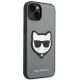 4. Karl Lagerfeld Saffiano Choupette Head Patch Hülle für iPhone 14 Plus - Silber