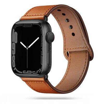 Tech-Protect LeatherFit-Armband für Apple Watch 4 / 5 / 6 / 7 / 8 / 9 / SE / Ultra 1 / 2 (42/44/45/49 mm) – braun