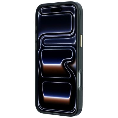 5. Karl Lagerfeld IML Big Signature Schutzhülle mit Metallrahmen aus Kunstharz für iPhone 18 Pro / 17 Pro – Schwarz