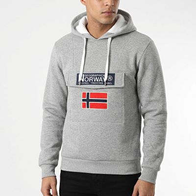 5. Geographical Norway Gadrien DB 054 M Sweatshirt WW6114H/GN/Blended Gray / White