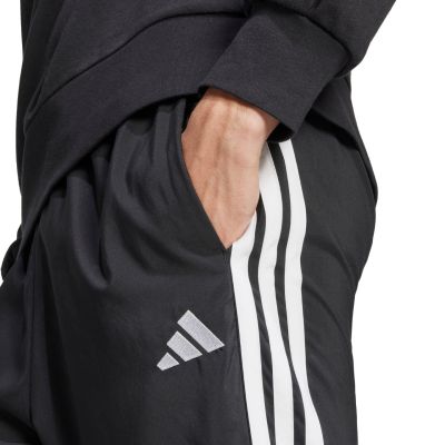5. adidas Essentials 3-Streifen Stanford Hose mit offenem Saum für Herren, Schwarz JC8491