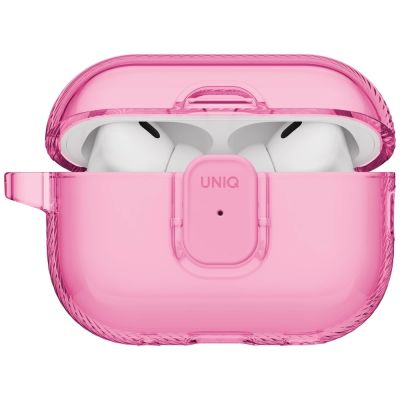 3. Uniq Glase Pro Schutzhülle für AirPods Pro 3 mit Schloss – Transparentes Rosa