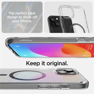 2. Spigen Ultra Hybrid MagSafe Hülle für iPhone 15 Plus – Carbon