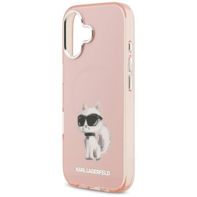 6. Karl Lagerfeld IML Aquarelle Choupette & Logo MagSafe iPhone 17 Hülle - Rosa