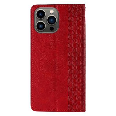 6. Magnet Strap Case Hülle für iPhone 14 Pro Max Flip Wallet Mini Lanyard Ständer Rot