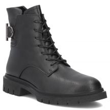 Schwarze Damen-Ankle-Boots aus Leder, Filippo DBT8018