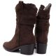 10. Damen-Ankle-Boots, Rüschen-Cowboystiefel, braun, Vinceza HX27-16536