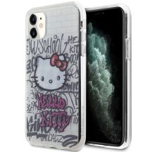 Hello Kitty IML Kitty On Bricks Graffiti Hülle für iPhone 11 / Xr – weiß