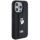 4. Karl Lagerfeld Gripstand Saffiano Choupette Pins Hülle für iPhone 14 Pro Max – Schwarz